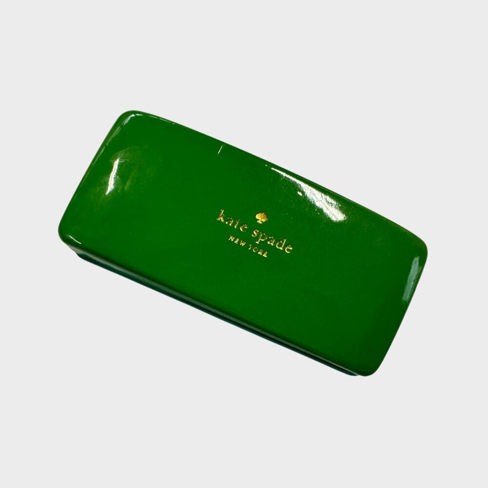 Kate Spade New York Green Hard Cover Eyeglass Sunglasses Case Clamshell